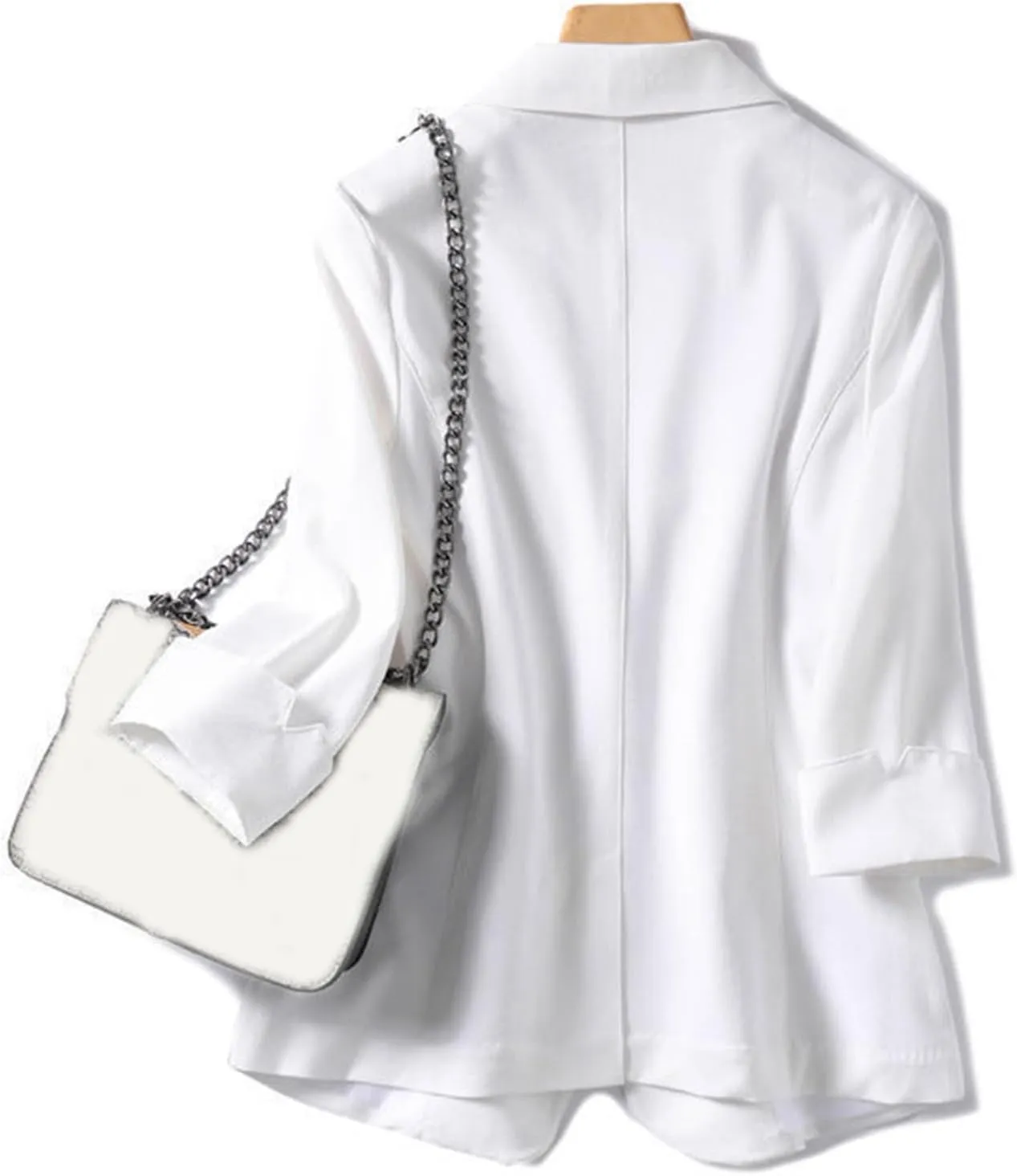 3/4 Sleeve Blazer for Women Lightweight Open Front Blazers Casual Work Office Business Suit Jackets Summer Tops
