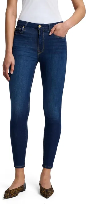 7 For All Mankind Women's High Rise Skinny Fit Ankle Jeans