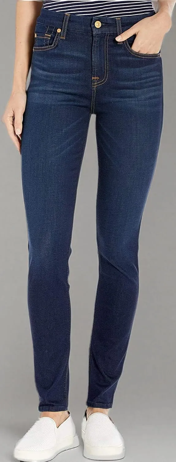 7 For All Mankind Women's High Rise Skinny Fit Ankle Jeans