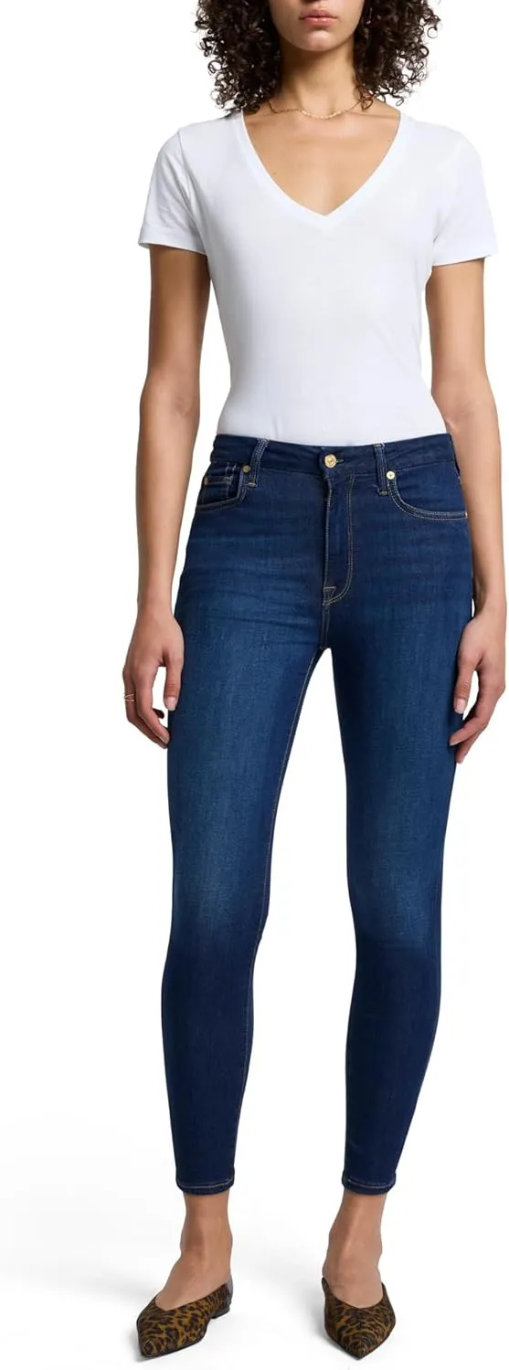 7 For All Mankind Women's High Rise Skinny Fit Ankle Jeans