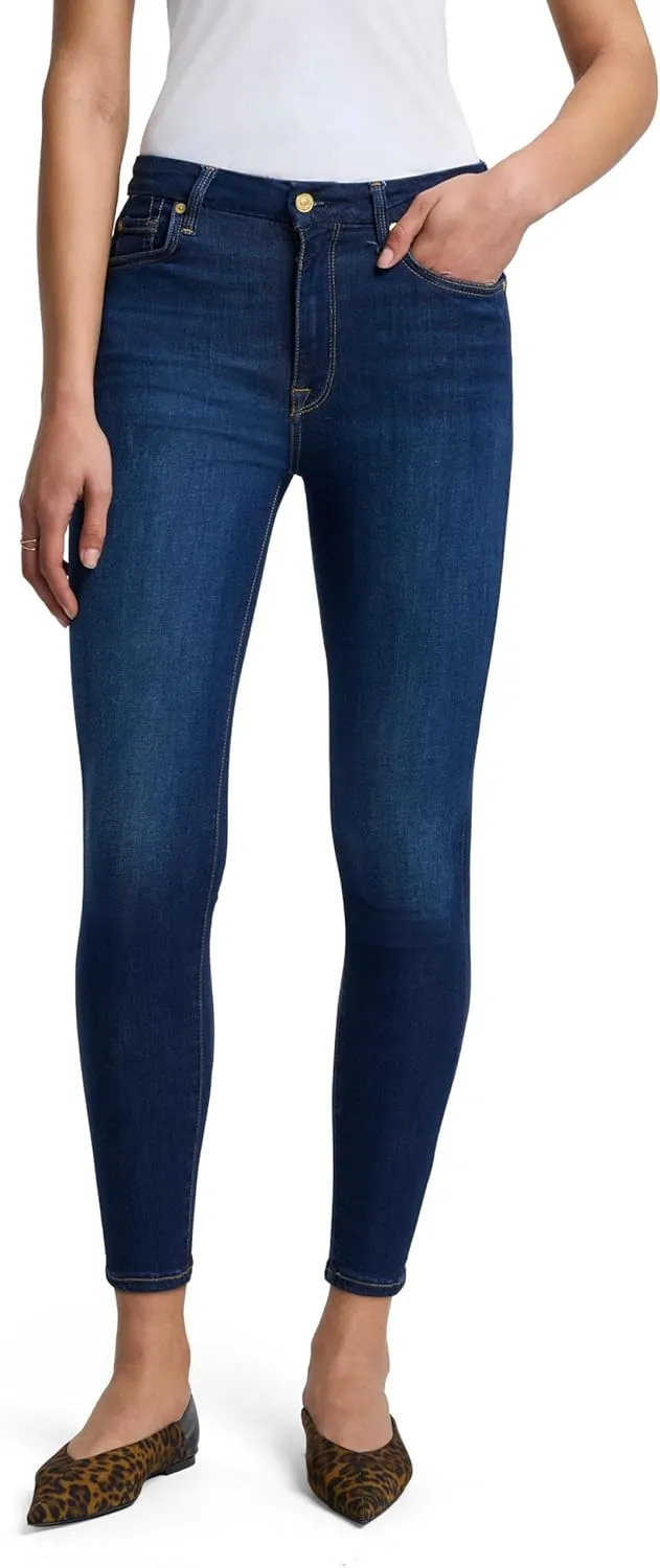 7 For All Mankind Women's High Rise Skinny Fit Ankle Jeans