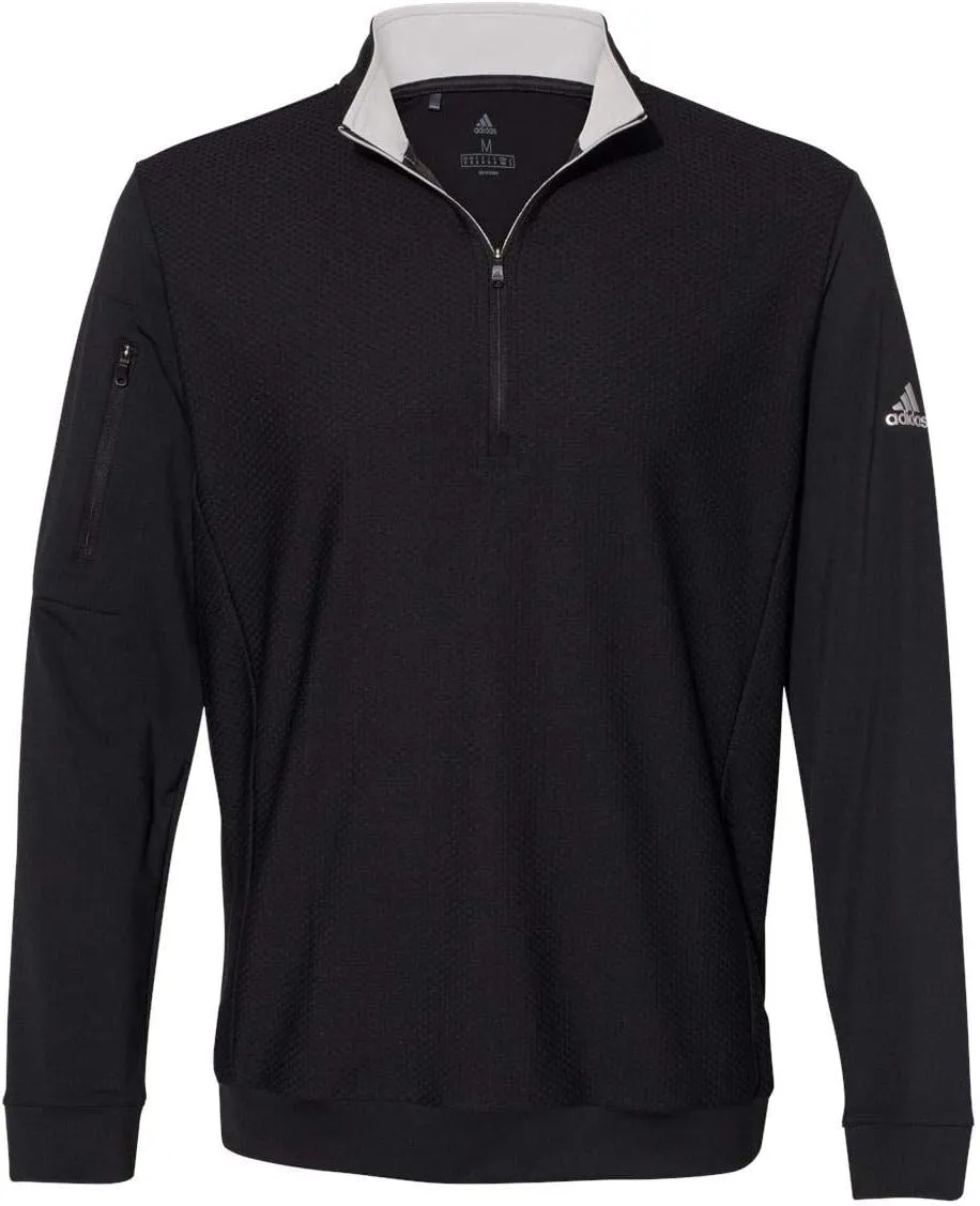 adidas - Performance Textured Quarter-Zip Pullover - A295