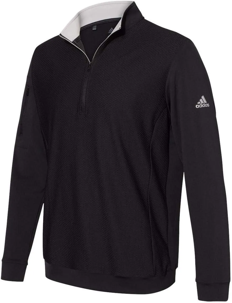 adidas - Performance Textured Quarter-Zip Pullover - A295