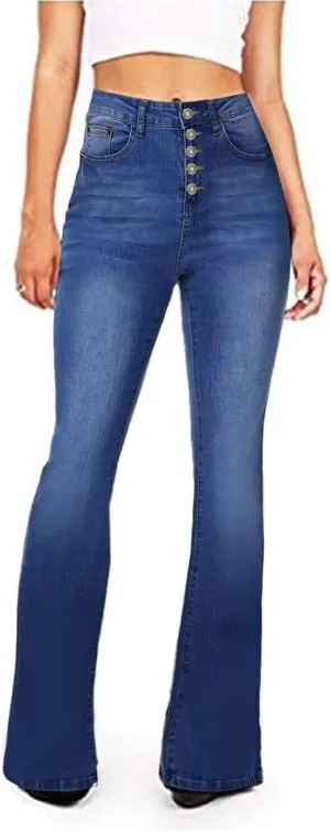 AMRSPENG Women's Black Bell Bottom Jeans for Women Flare Jeans High Waist Bootcut Jeans for Women Stretch Bell Bottom Pants