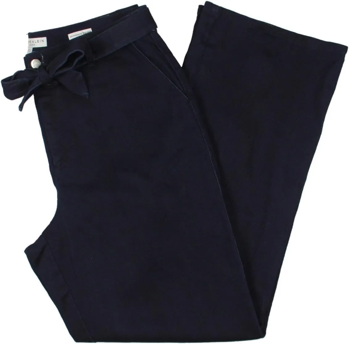Anne Klein Womens High Rise Tie Waist Flare Jeans