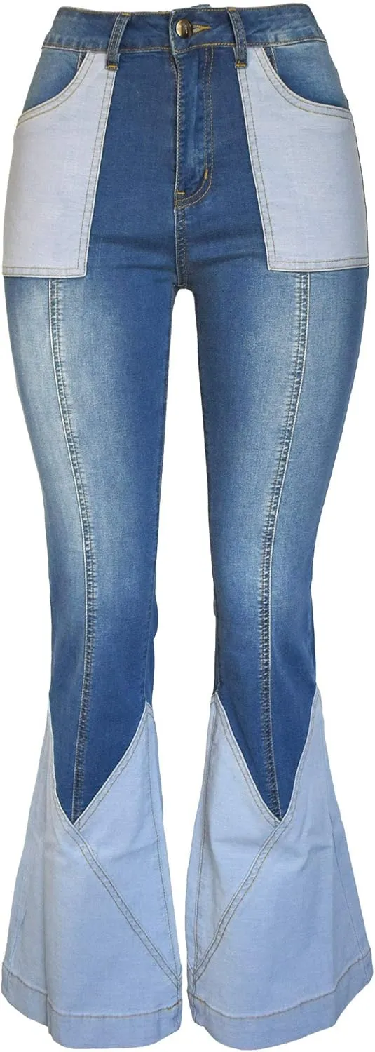 Aodrusa Women Frayed Patch Jeans High Waist Raw Hem Denim Y2k Pants Boyfriend