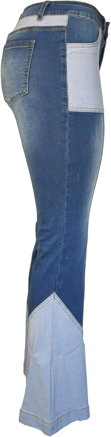 Aodrusa Women Frayed Patch Jeans High Waist Raw Hem Denim Y2k Pants Boyfriend