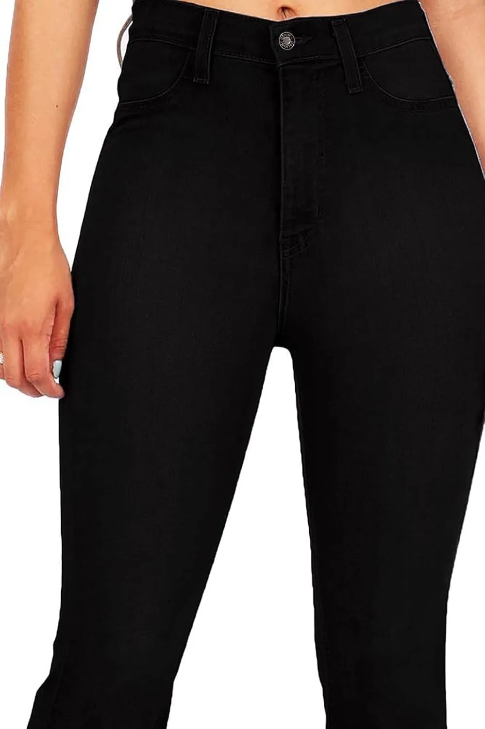 BISUAL Women's Fashion High Rise Jeans Slimming Wide Leg Stretch Denim Flare Bellbottom Jeans