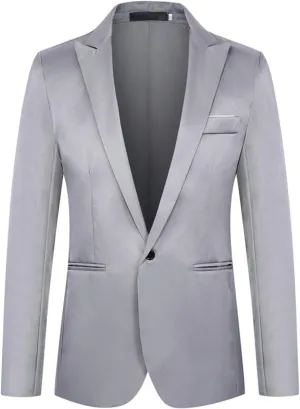 Blazer for Men Slim Fit Business Casual Tuxedo Blazers Sport Coat One Button Travel Blazer Lightweight Suit Jacket