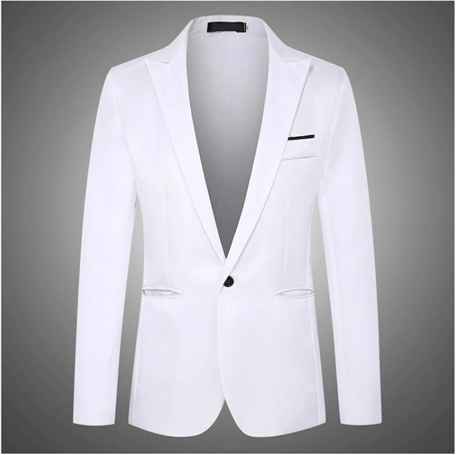 Blazer for Men Slim Fit Business Casual Tuxedo Blazers Sport Coat One Button Travel Blazer Lightweight Suit Jacket