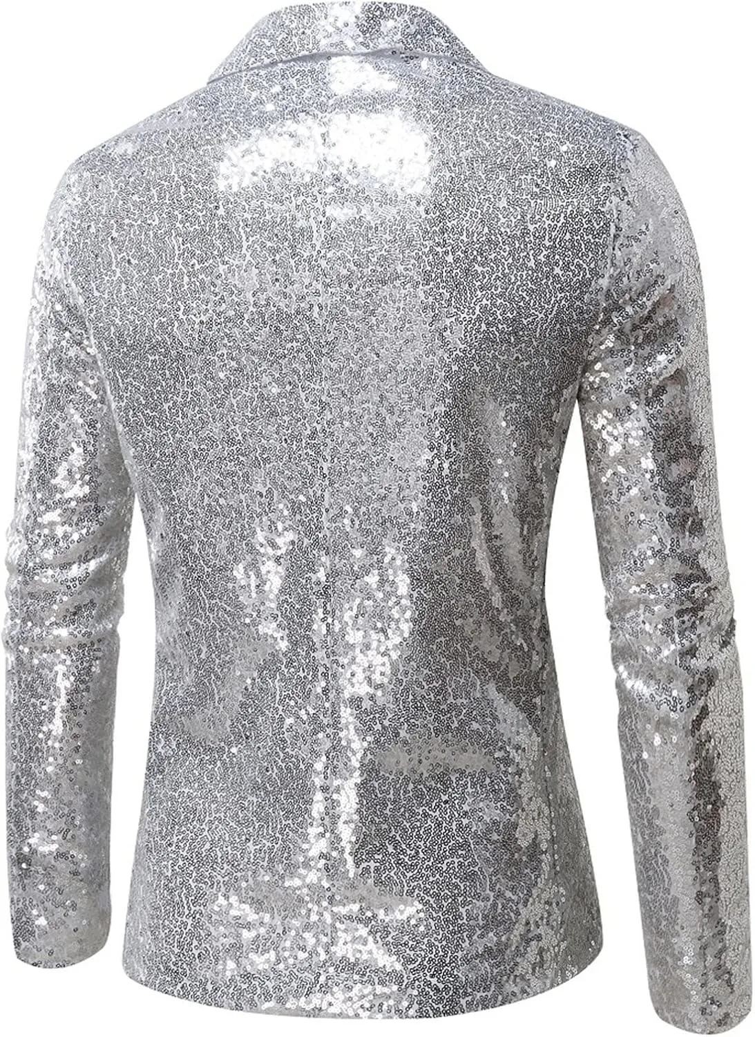 Blazers for Men One Button Sequin Regular Fit Lightweight Lapel Simple Suit Jacket for Formal and Casual Occasions