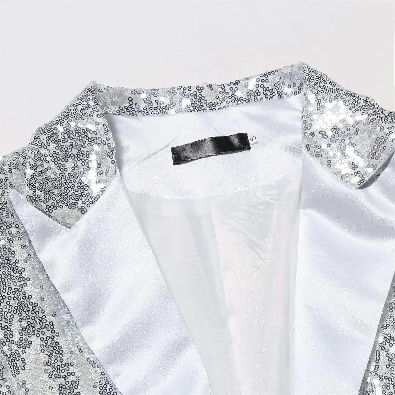 Blazers for Men One Button Sequin Regular Fit Lightweight Lapel Simple Suit Jacket for Formal and Casual Occasions