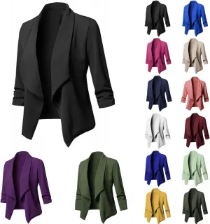 Blazers for Women 2025 Business Casual Office Work Suit Lightweight Elegant 3/4 Sleeve Lapel Blazer Summer Jacket Tops