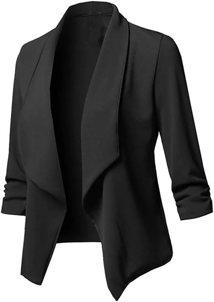 Blazers for Women 2025 Business Casual Office Work Suit Lightweight Elegant 3/4 Sleeve Lapel Blazer Summer Jacket Tops