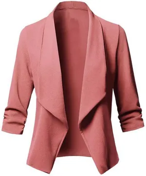Blazers for Women 2025 Business Casual Office Work Suit Lightweight Elegant 3/4 Sleeve Lapel Blazer Summer Jacket Tops