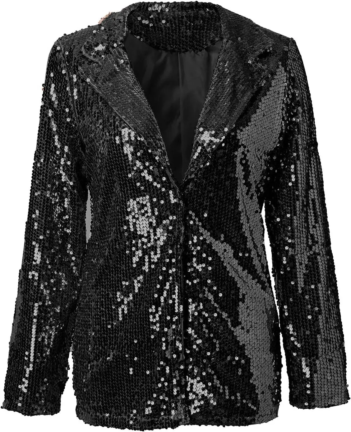 Blazers for Women 2025 Trendy Sequin Jacket Open Front Long Sleeve Glitter Party Suit Jackets Lightweight Elegant Tops