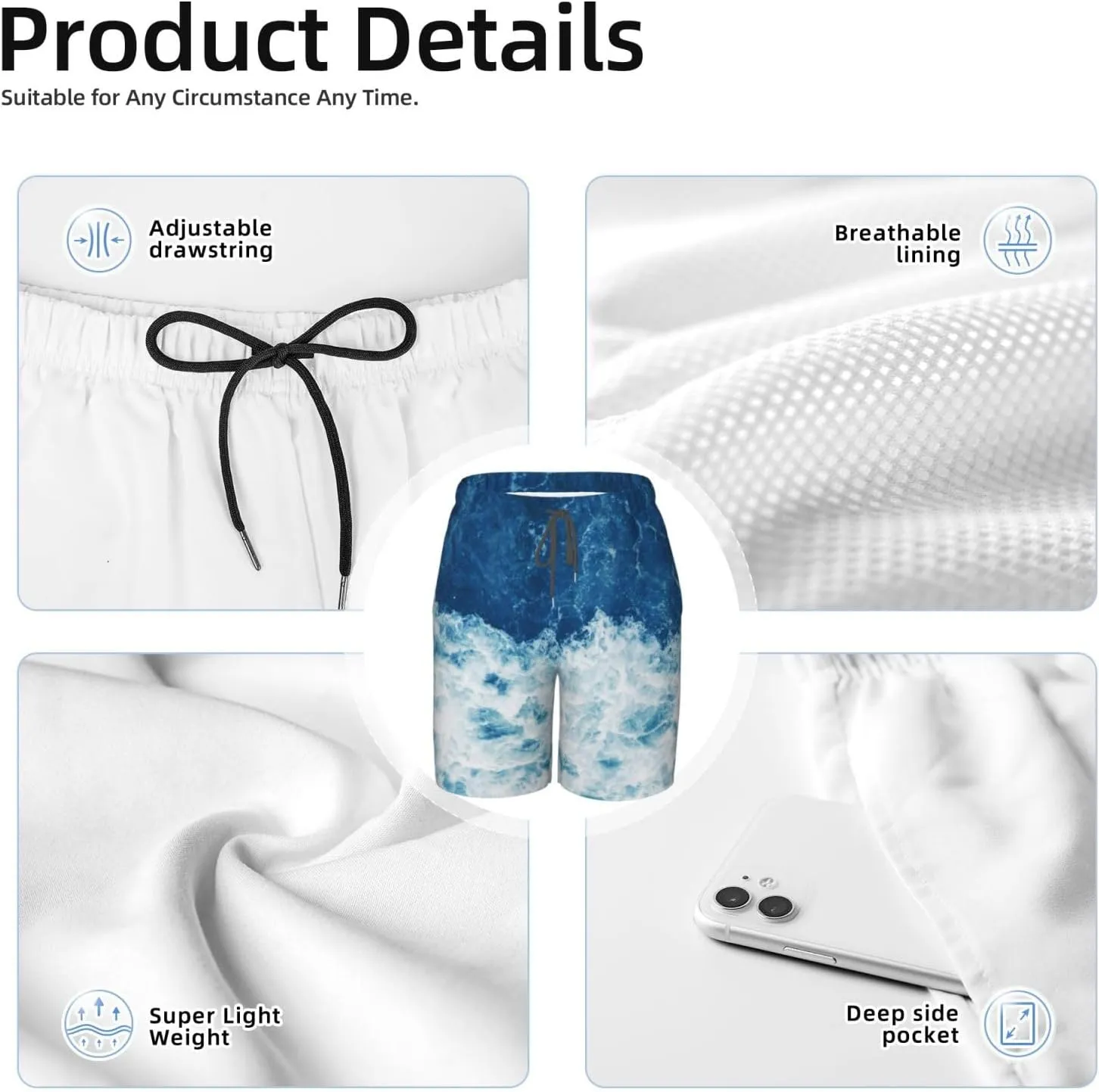 Boy Beach Shorts Trunks - Board Shorts for Boy Swim - Swimming Pants for Boy