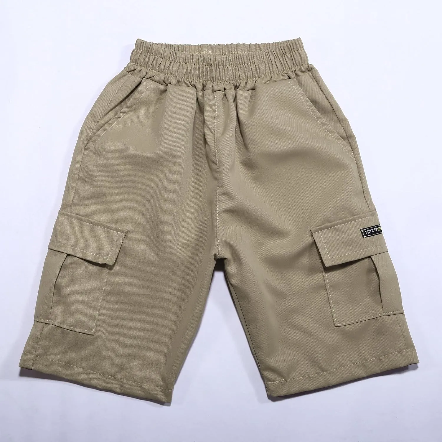 Boy's Baggy Cargo Shorts Straight Leg Cool Shorts Flap Pocket Letter Patched Short