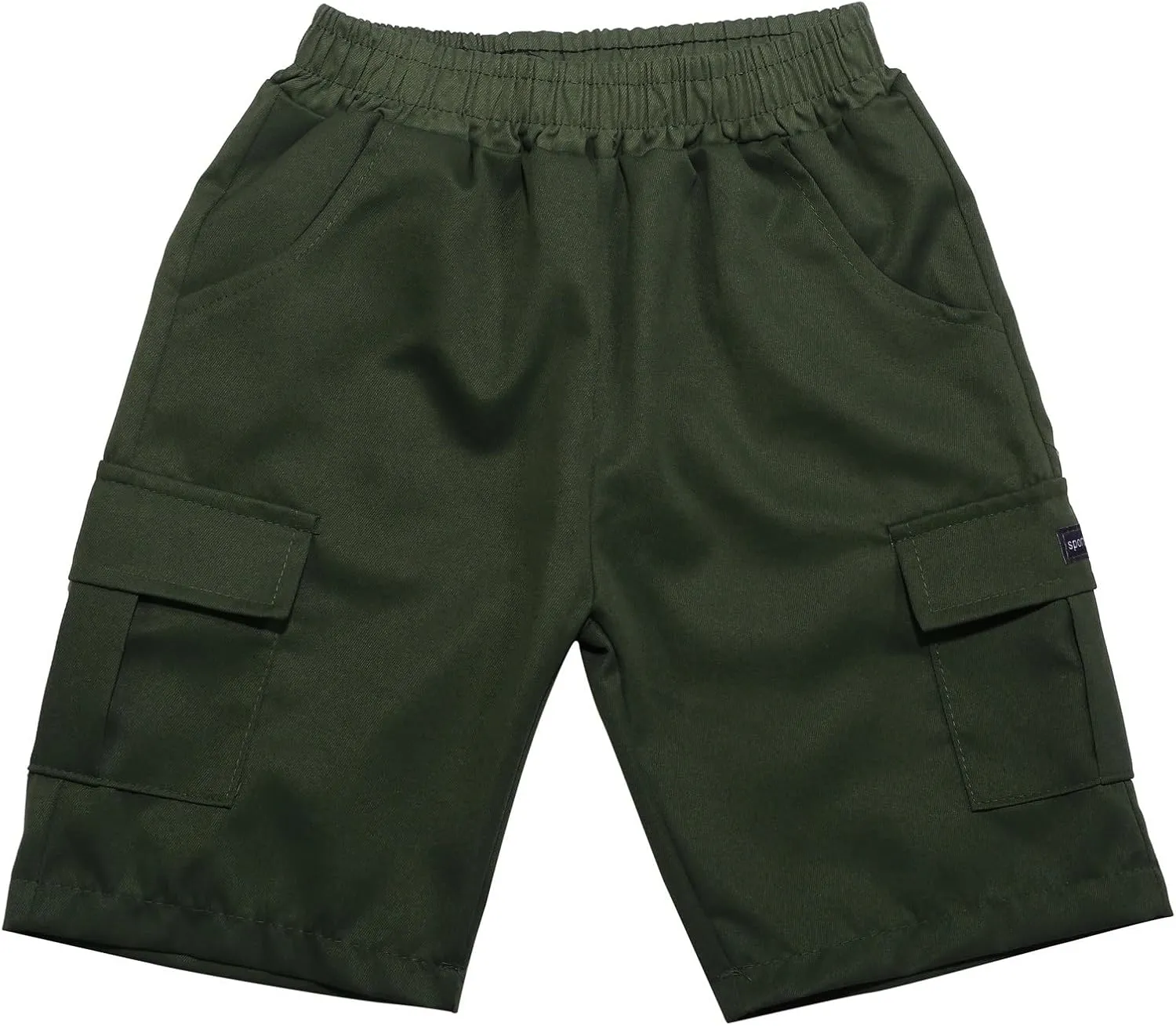 Boy's Baggy Cargo Shorts Straight Leg Cool Shorts Flap Pocket Letter Patched Short