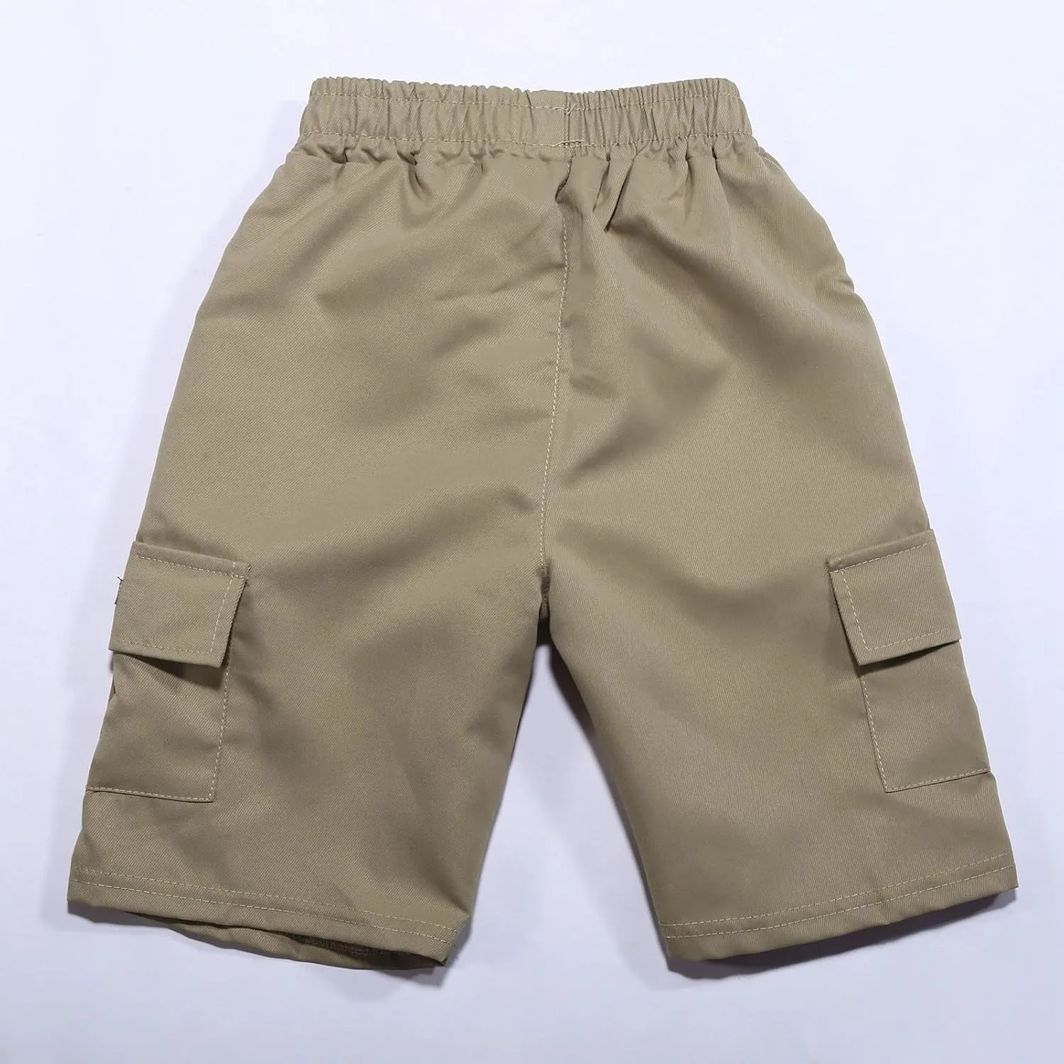 Boy's Baggy Cargo Shorts Straight Leg Cool Shorts Flap Pocket Letter Patched Short