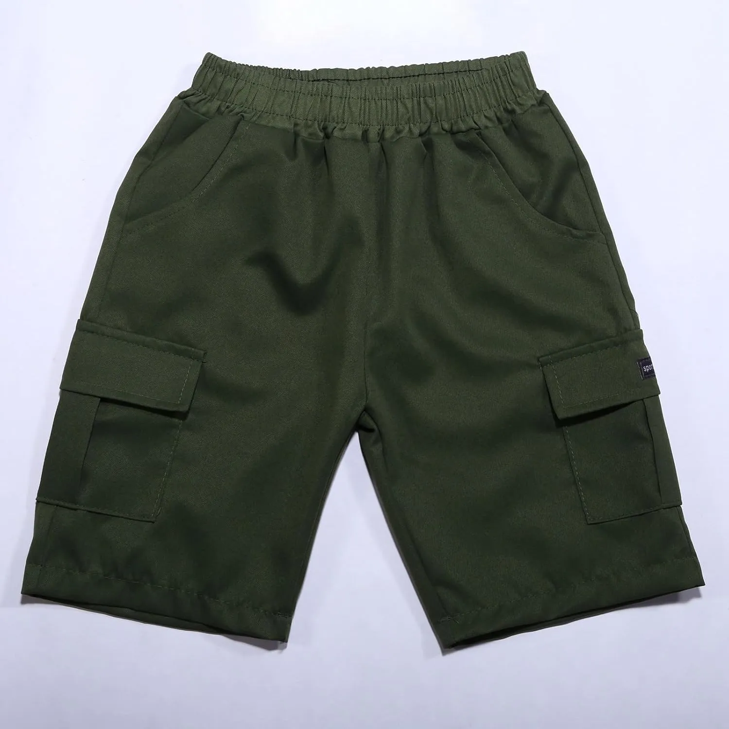 Boy's Baggy Cargo Shorts Straight Leg Cool Shorts Flap Pocket Letter Patched Short