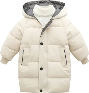 Boys Girls Winter Coat Down Puffer Jacket Quilted Winter Coat with Hooded Hooded Coat Casual Outerwear