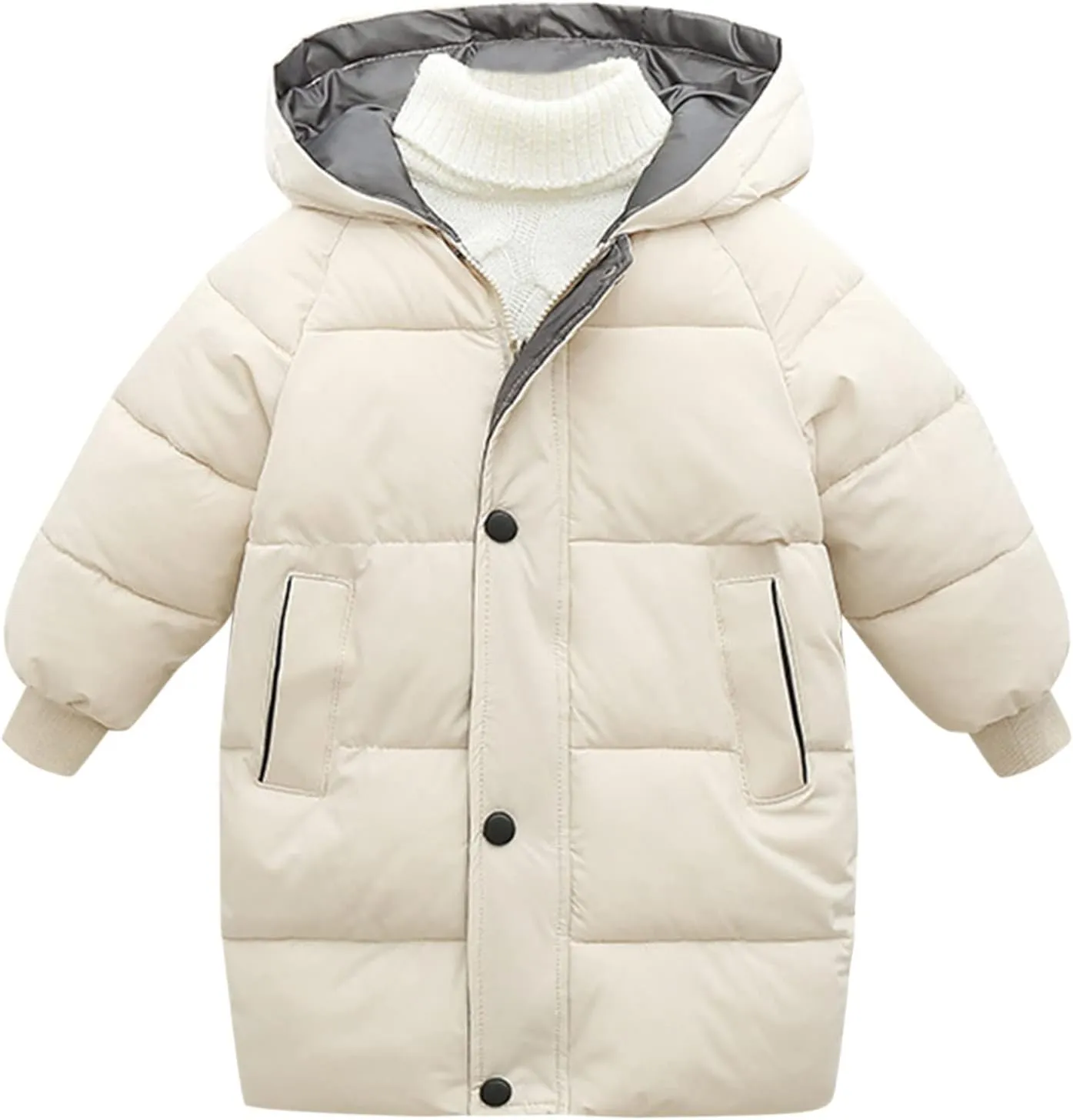 Boys Girls Winter Coat Down Puffer Jacket Quilted Winter Coat with Hooded Hooded Coat Casual Outerwear