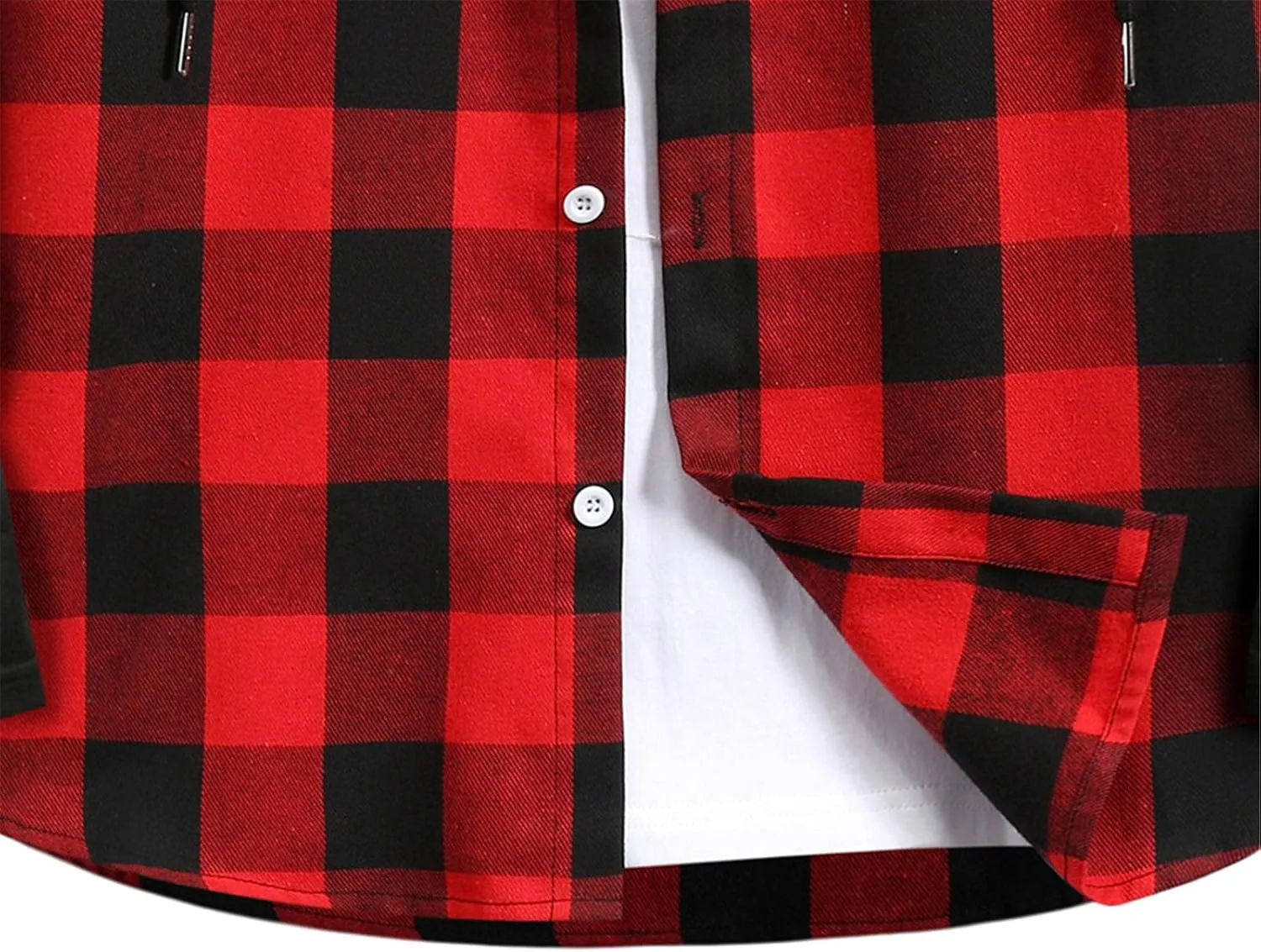 Burband Mens Flannel Hoodies Shirts Long Sleeve Button Down Plaid Jackets Casual Lightweight Checkered Sweatshirt with Hood