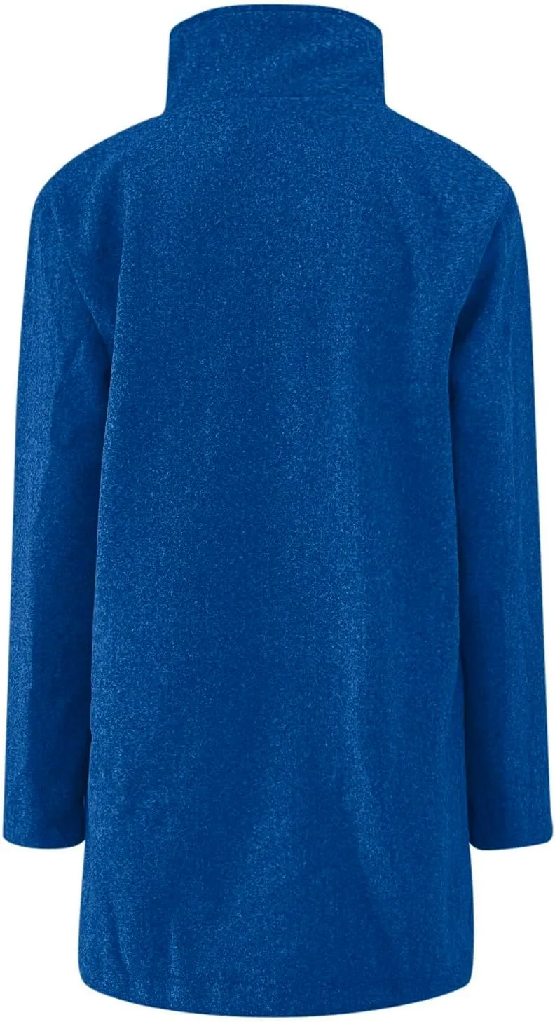 Canbebig Womens Pea Coats Wool Blend Coats Stand Collar Jackets Long Sleeve Overcoats Oversized Long Jackets with Pockets