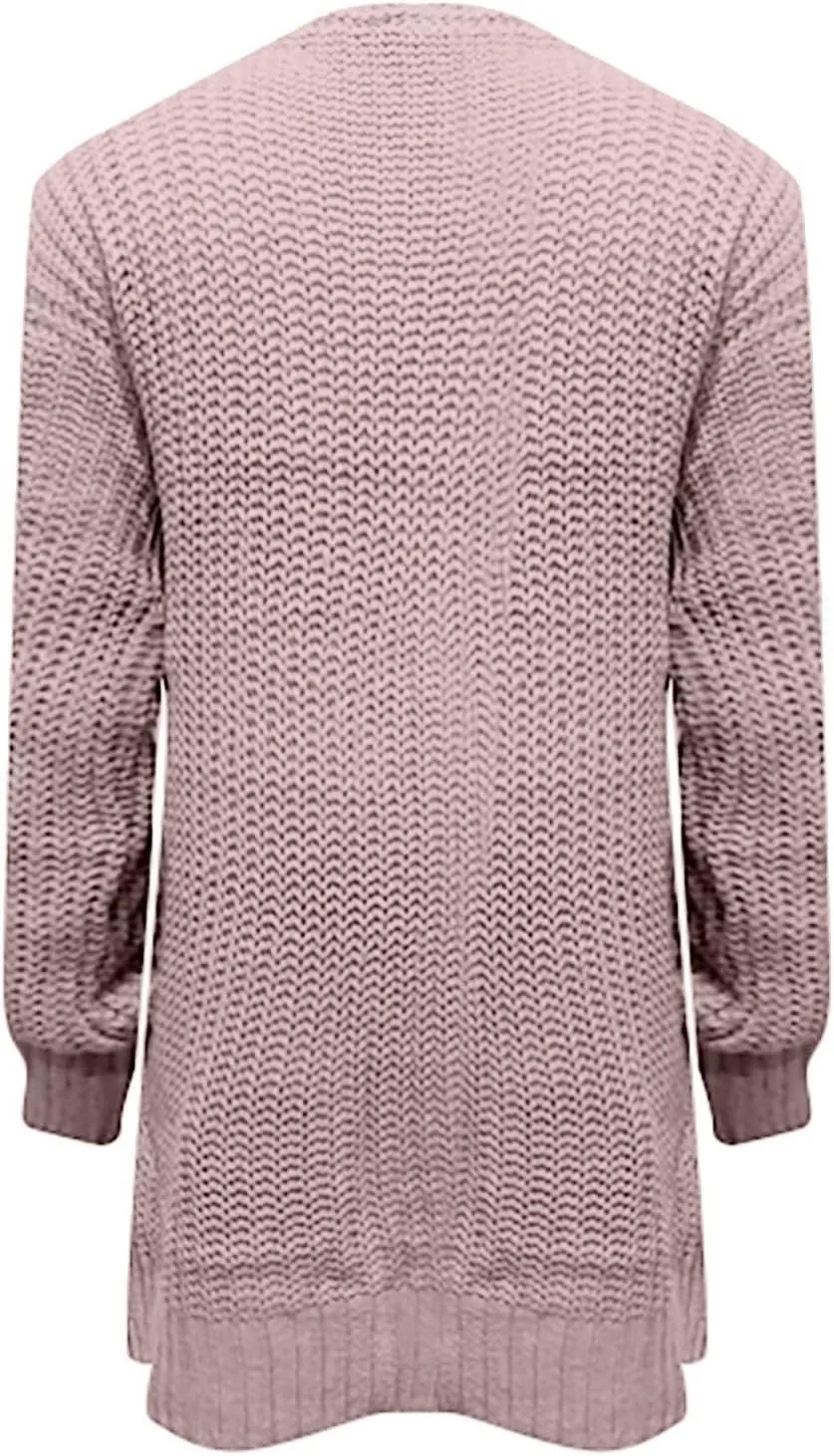 Cardigans for Women Trendy Lantern Sleeve Cardigan Sweaters Casual Cable Knitted Sweater Open Front Coat Outwear