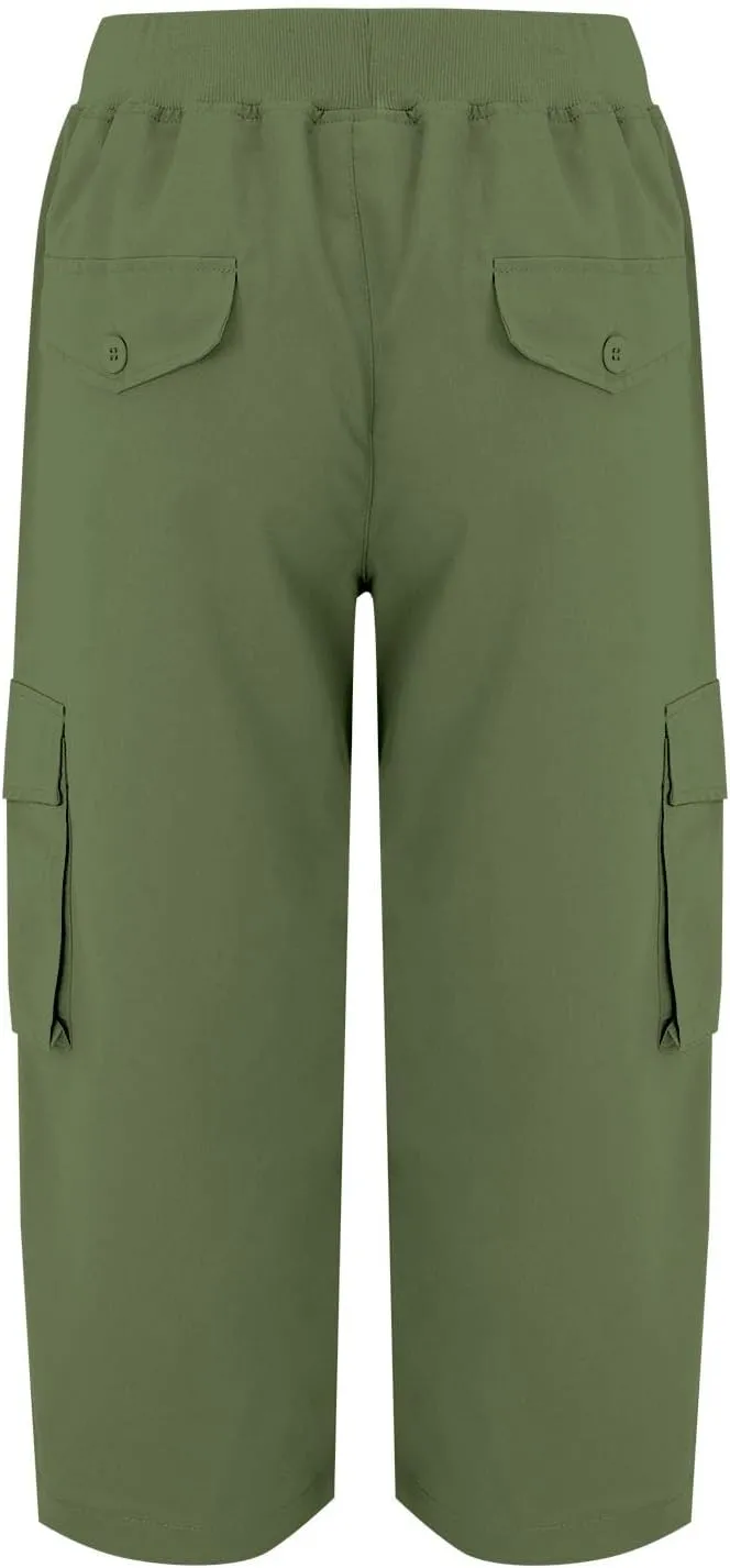 Cargo Capris for Women Lightweight Quick Dry Hiking Pants Casual Drawstring Capri Pants with Pockets Travel Pant