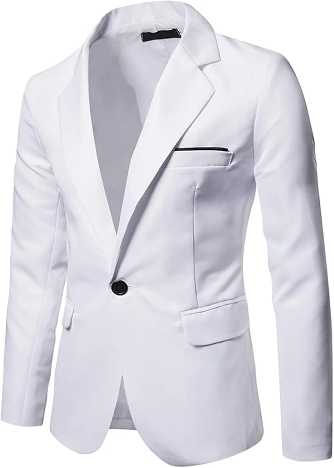 Casual Blazer for Men One Button Slim Fit Suit Jacket Business Fashion Lightweight Sport Coat Solid Color Suit Blazers