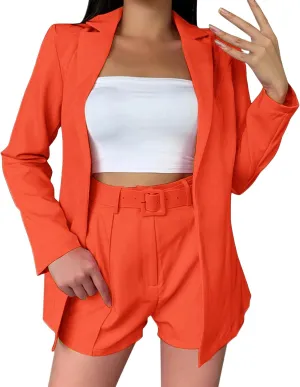Casual Blazers for Women Business Lapel Open Front Long Sleeve Suit Jackets Dressy Slim Fit Solid Color Work Jacket