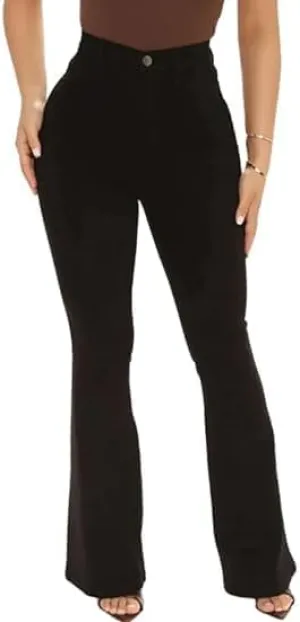 Celestias Lift Jeans, Womens Curvy High Waist Tummy Control Stretch Butt Lifting Flare Skinny Jeans