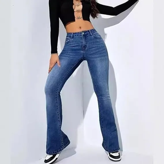 Celestias Lift Jeans, Womens Curvy High Waist Tummy Control Stretch Butt Lifting Flare Skinny Jeans