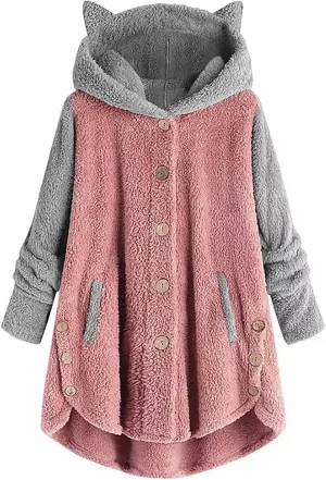 ChicCrate Womens Jacket Warm Fleece Teddy Fuzzy Wool Biker Fur Jackets Coats Loose Sherpa Outerwear Cardigan