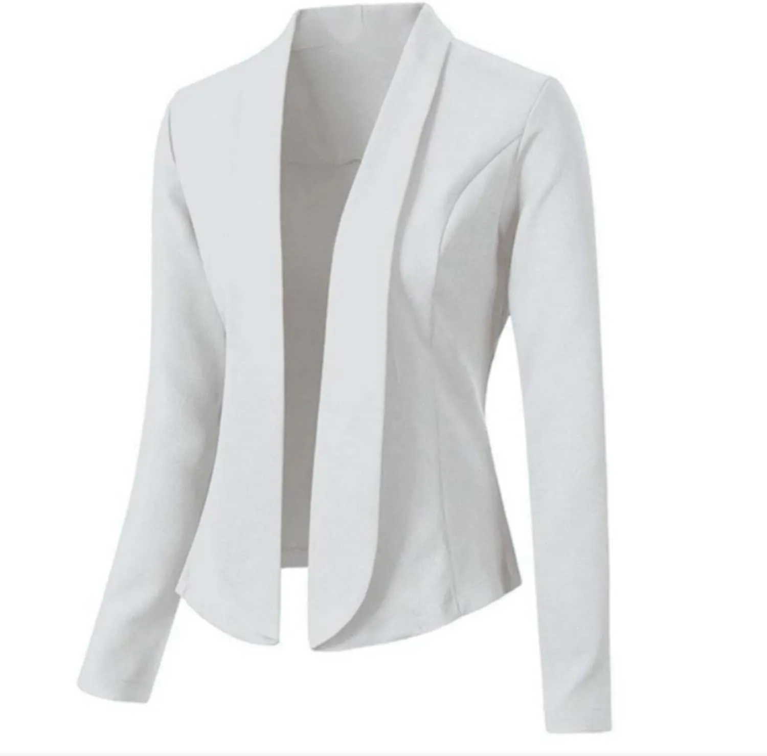 Collarless Blazer Jackets for Women Tweed Women Suit Long Sleeve Dressy Trendy Blazers Loose Oversized Cardigan