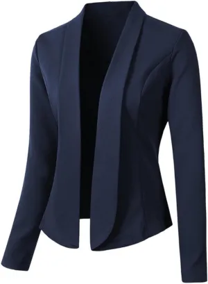 Collarless Blazer Jackets for Women Tweed Women Suit Long Sleeve Dressy Trendy Blazers Loose Oversized Cardigan