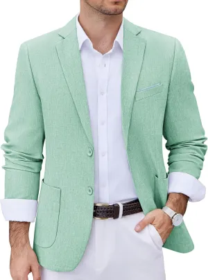 COOFANDY Men's Casual Blazer Two Button Sport Coats Lightweight Printed Lining Suit Jacket