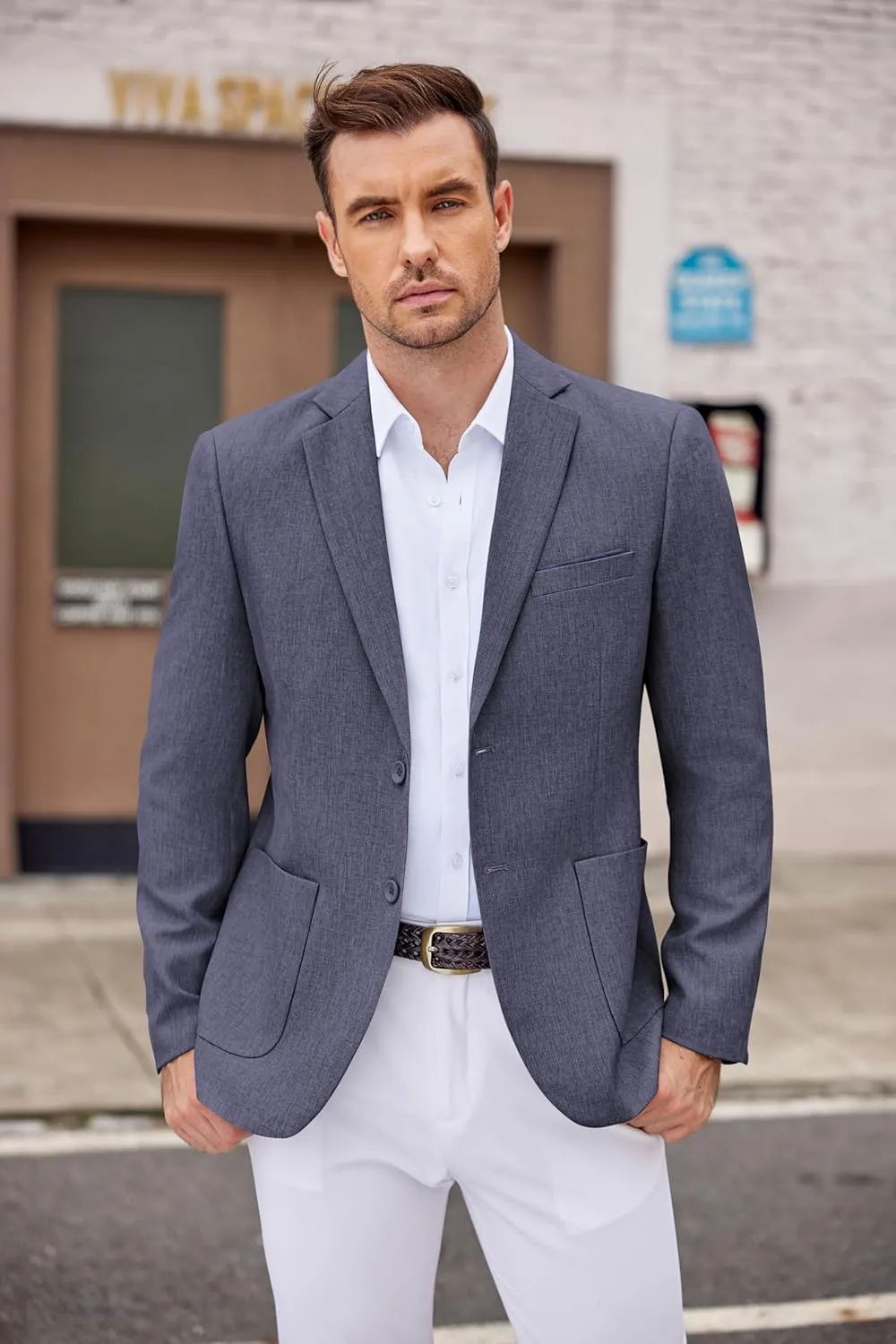 COOFANDY Men's Casual Blazer Two Button Sport Coats Lightweight Printed Lining Suit Jacket
