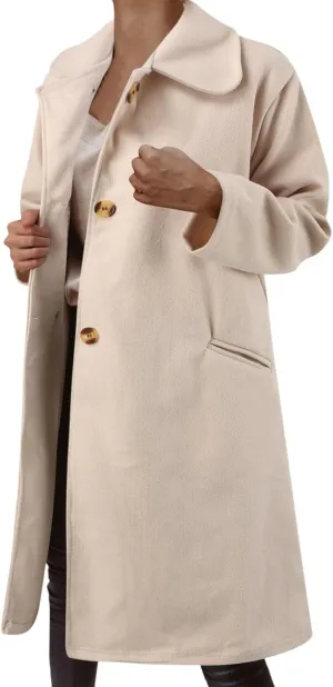 cooki Trench Coat for Women 2023 Women's Wool Trench Coats Warm Winter Pea Coat Double Breasted Mid-Long Lapel Fleece Jackets