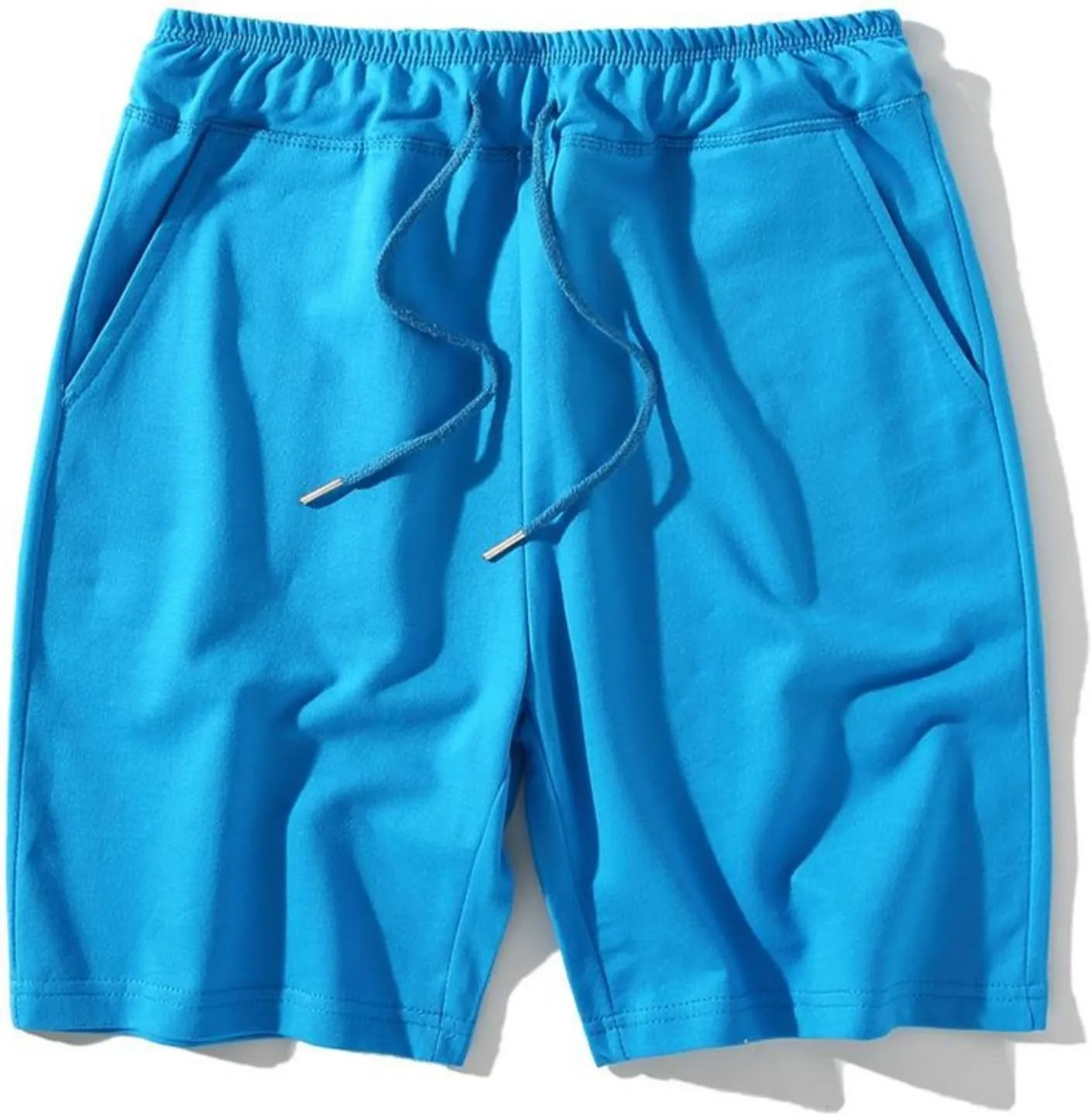 Cotton Shorts for Men Running Athletic Pants with Pockets Casual Drawstring 2025 Summer Gym Workout Lounge Clothes