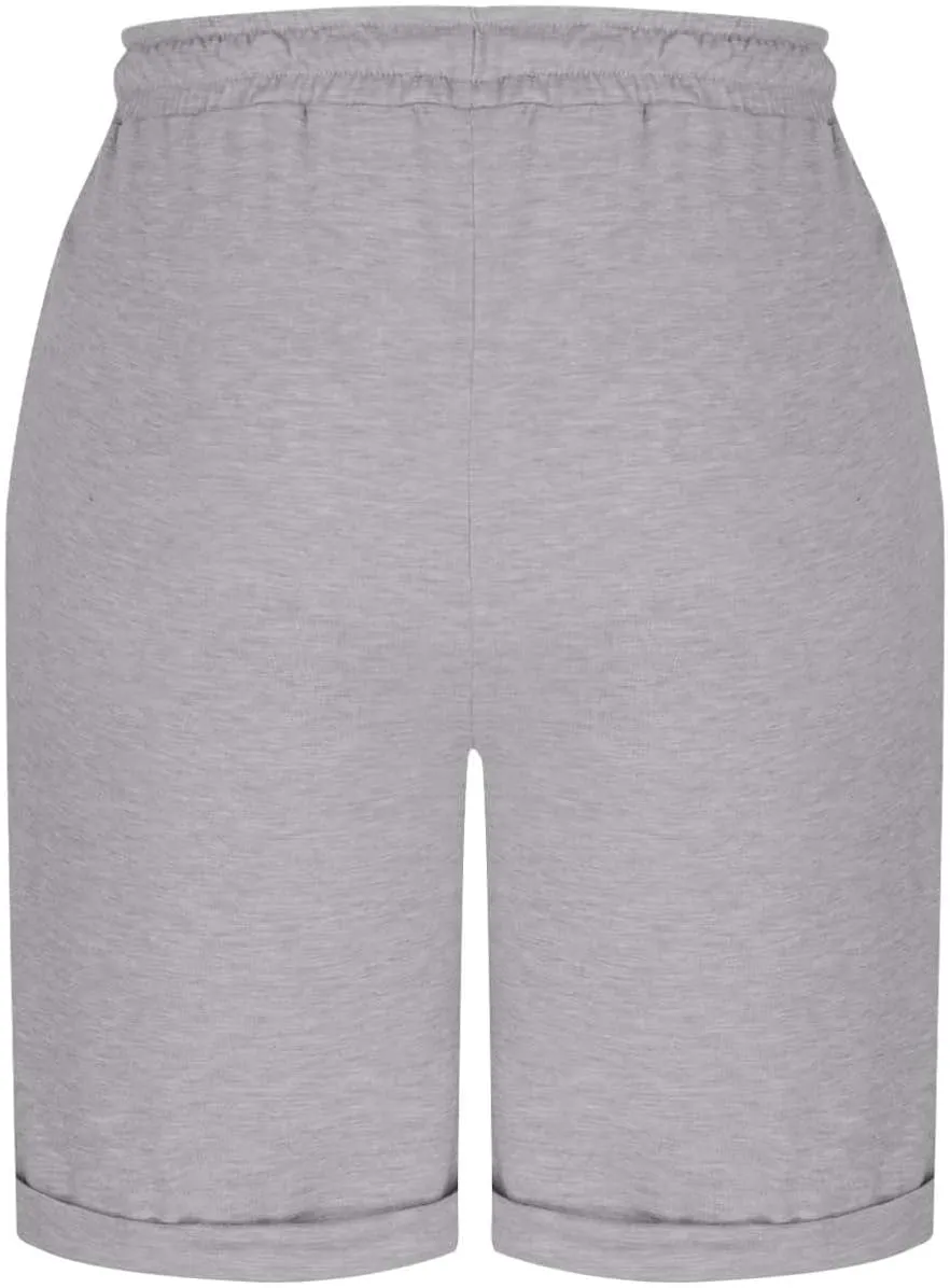 Cotton Sweat Shorts with Pockets for Women 10" Athletic Lounge Sports Workout Bermuda Knee Shorts