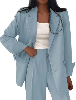 Cropped Suit Jacket Women Tweed Women Blazers Long Sleeve Causal Winter Coat Loose Fit With Pockets Blazers