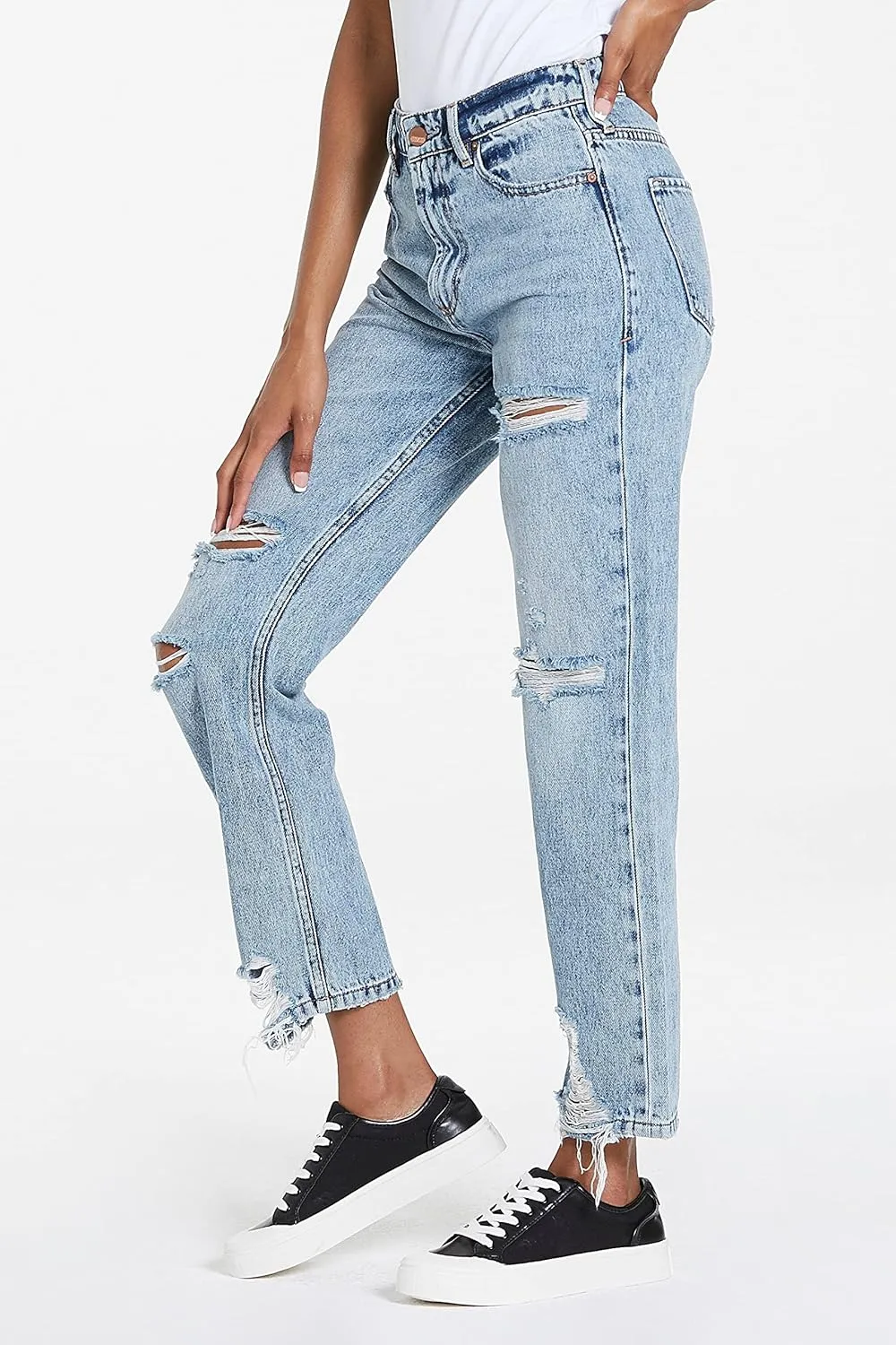 DEAR JOHN Jodi Women's Jeans Straight Leg High Rise Cropped Inseam