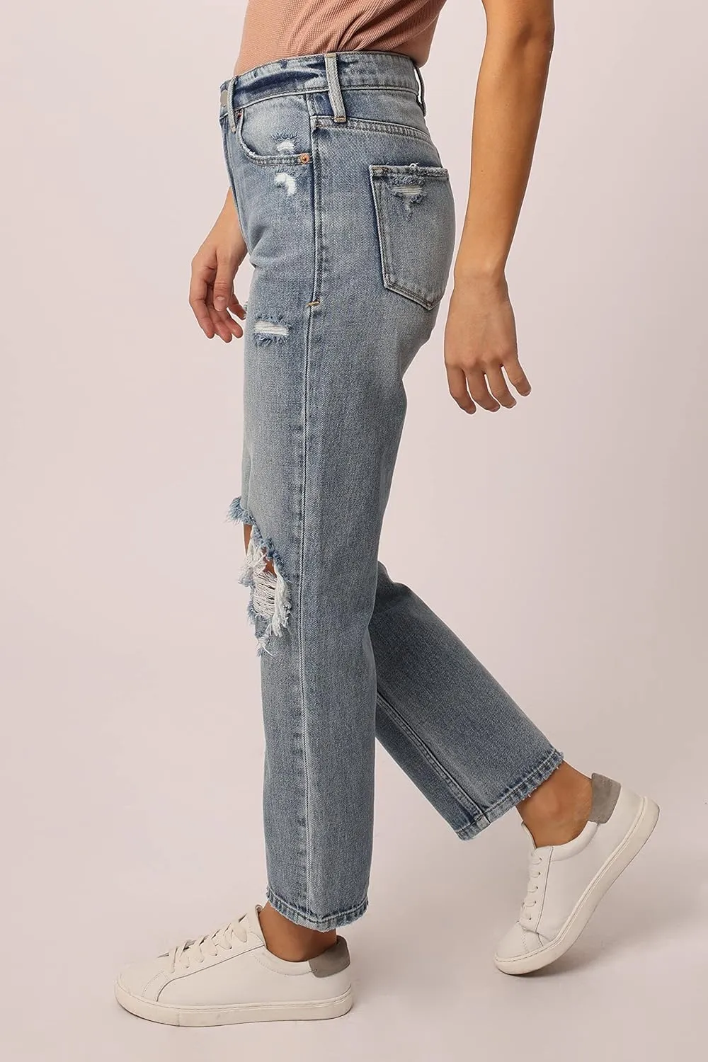 DEAR JOHN Jodi Women's Jeans Straight Leg High Rise Cropped Inseam