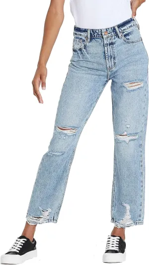 DEAR JOHN Jodi Women's Jeans Straight Leg High Rise Cropped Inseam