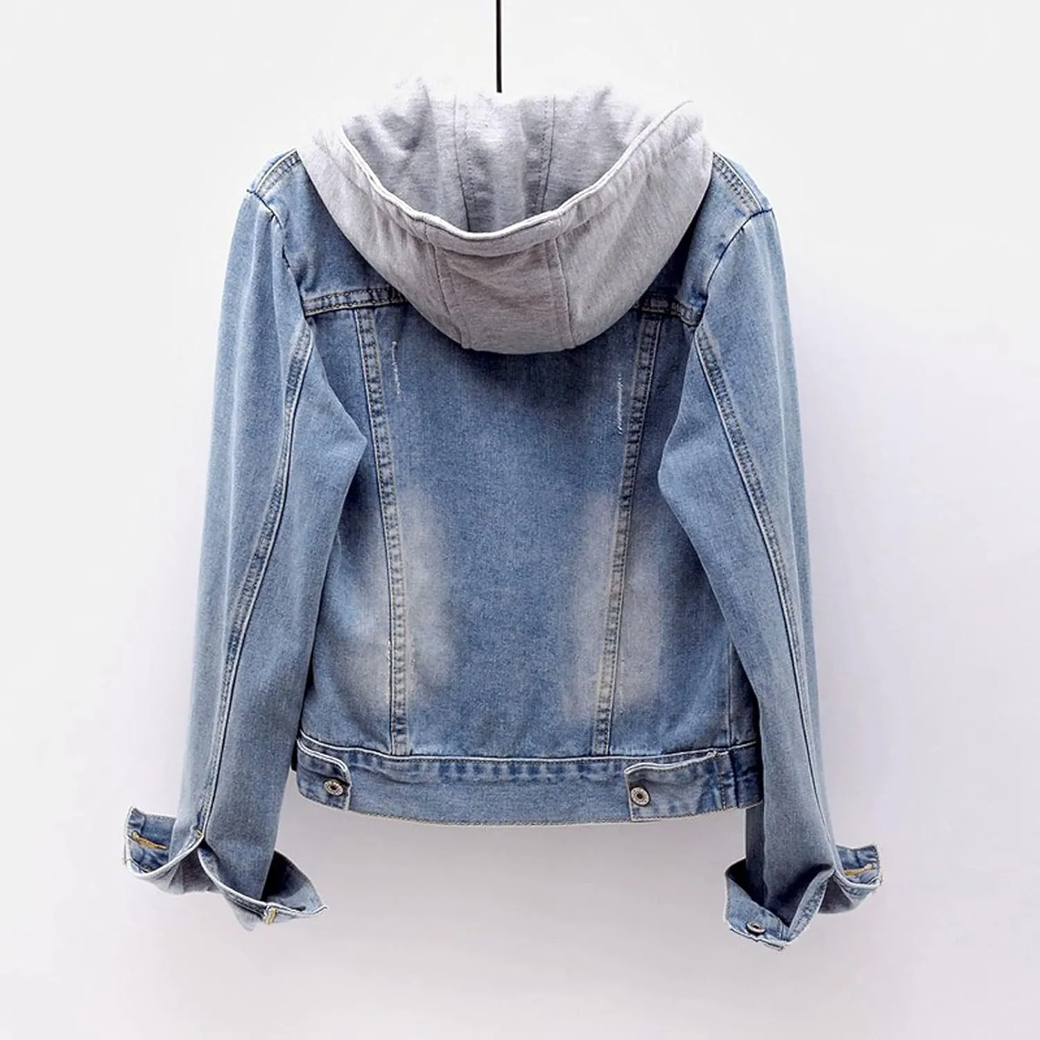 Denim Jacket For Women Oversized Jean Jacket Button Up Trendy Trucker Jacket Short Jacket Distressed Utility Winter Outwear