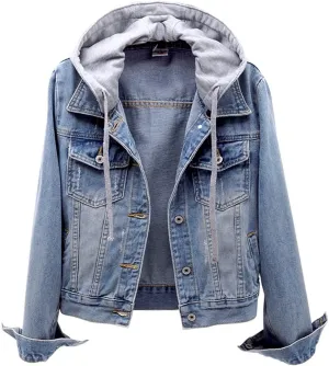 Denim Jacket For Women Oversized Jean Jacket Button Up Trendy Trucker Jacket Short Jacket Distressed Utility Winter Outwear
