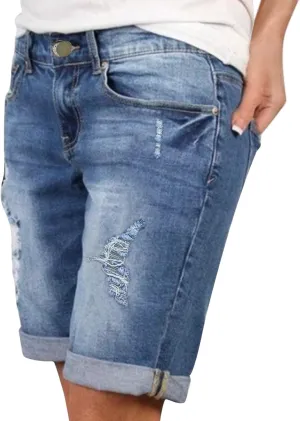 Denim Shorts for Women Stylish High Waisted Jean Shorts 2024 Summer Hem Distressed Short Jeans Causal Comfy Jean Shorts
